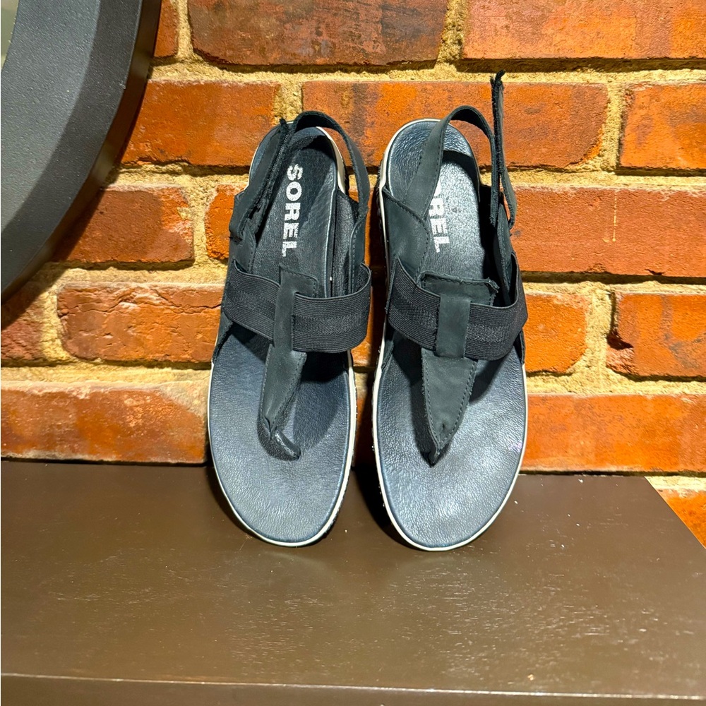 Sorel Black Sandals Slip-On Comfort